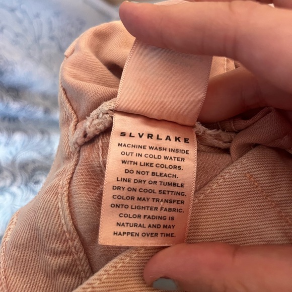 SLVRLAKE Grace Ankle Wide Leg Jeans in Blush - Picture 13 of 15